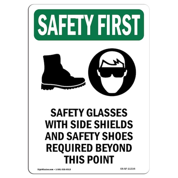 OSHA Sign, Glasses W/, 5in X 3.5in, 10PK, 3.5" W, 5" H, Portrait, PK10, OS-SF-D-35-V-11334-10PK